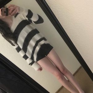 vintage style striped eyelash sweater
